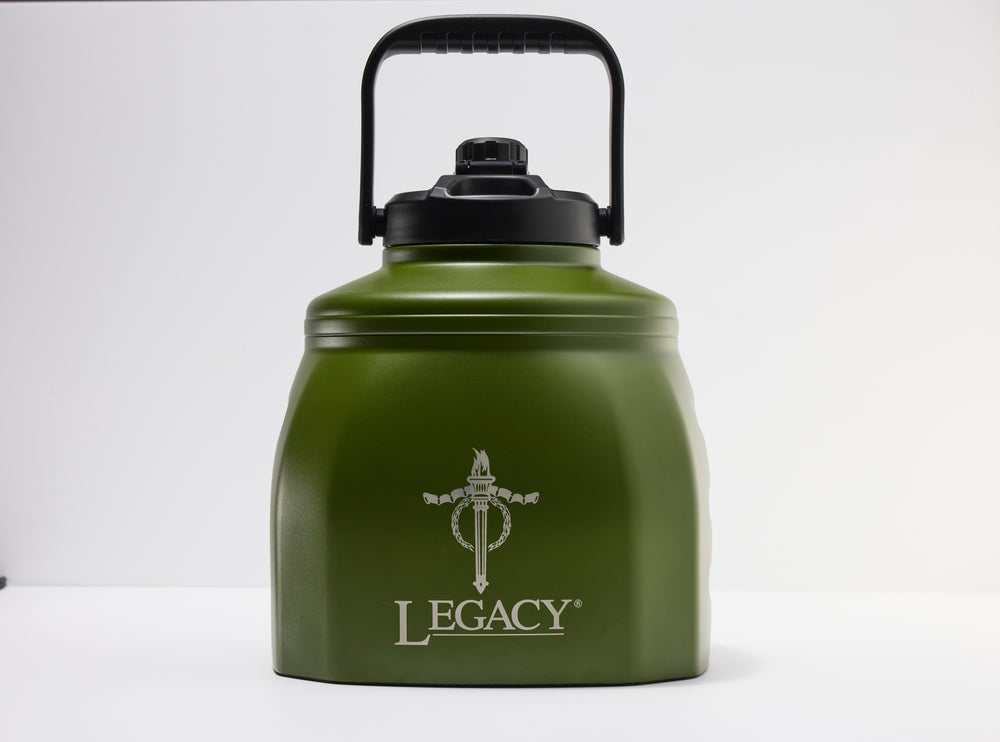 Legacy logo engraved on a green Yowy